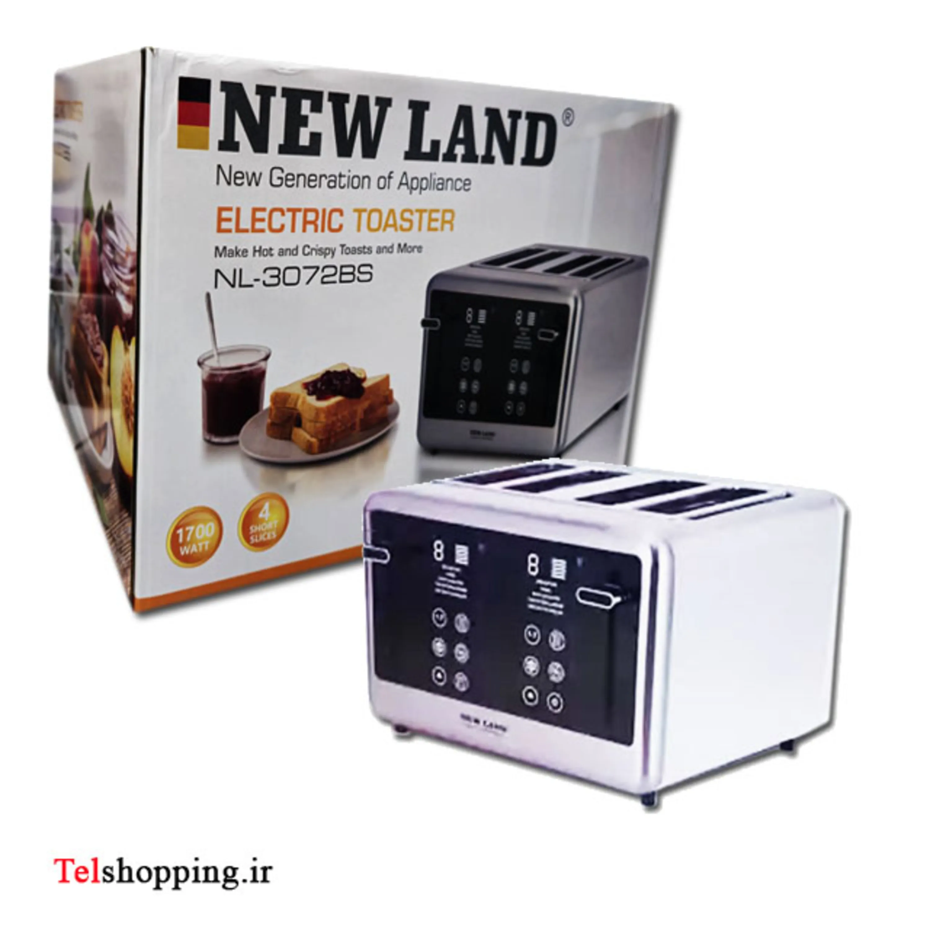 توستر نان 4تایی دیجیتال نیولند مدل 3072